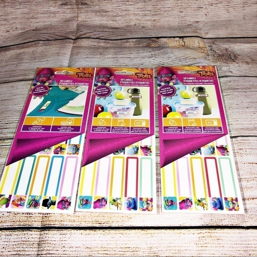 Trolls Peel & Stick Labels and Iron on Labels